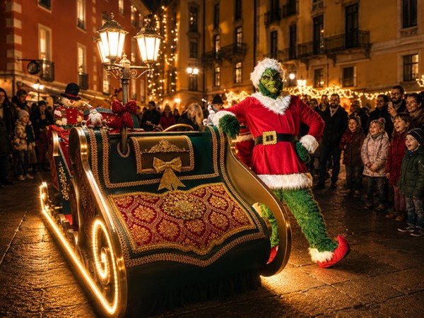 Spettacolo di Natale con la Slitta del Grinch